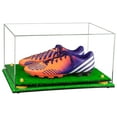 thumbnail image 1 of Clear Acrylic Shoe Pair Display Case for Soccer Cleats Football Cleats with Yellow Risers and Turf Base (A026-YR), 1 of 2
