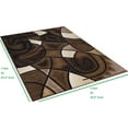 thumbnail image 7 of Handcraft Rugs - Chocolate Brown/Beige/Mocha/Black/Abstract Area Rug Modern Contemporary Circles and Wave Design Pattern, 7 of 7