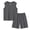 Gray, variant on Mens Vacation Outfits T-Shirts for Man and Pants for Men Sleeveless Crew Neck Button Down Elastic Waist Summer Regular Fit Oversized Jogging Tracksuit Men L-XXXXL
