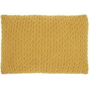 HomeRoots 386148 14 x 20 in. Mustard Yellow Chunky Braid Lumbar Pillow