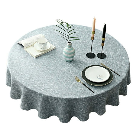 

Round Tablecloth Nordic Solid Color Cotton Linen Tablecloth Washable Thicken Durable Table Cover For Dining Hotel Catering Party Banquet Wedding Picnic-C-80cm