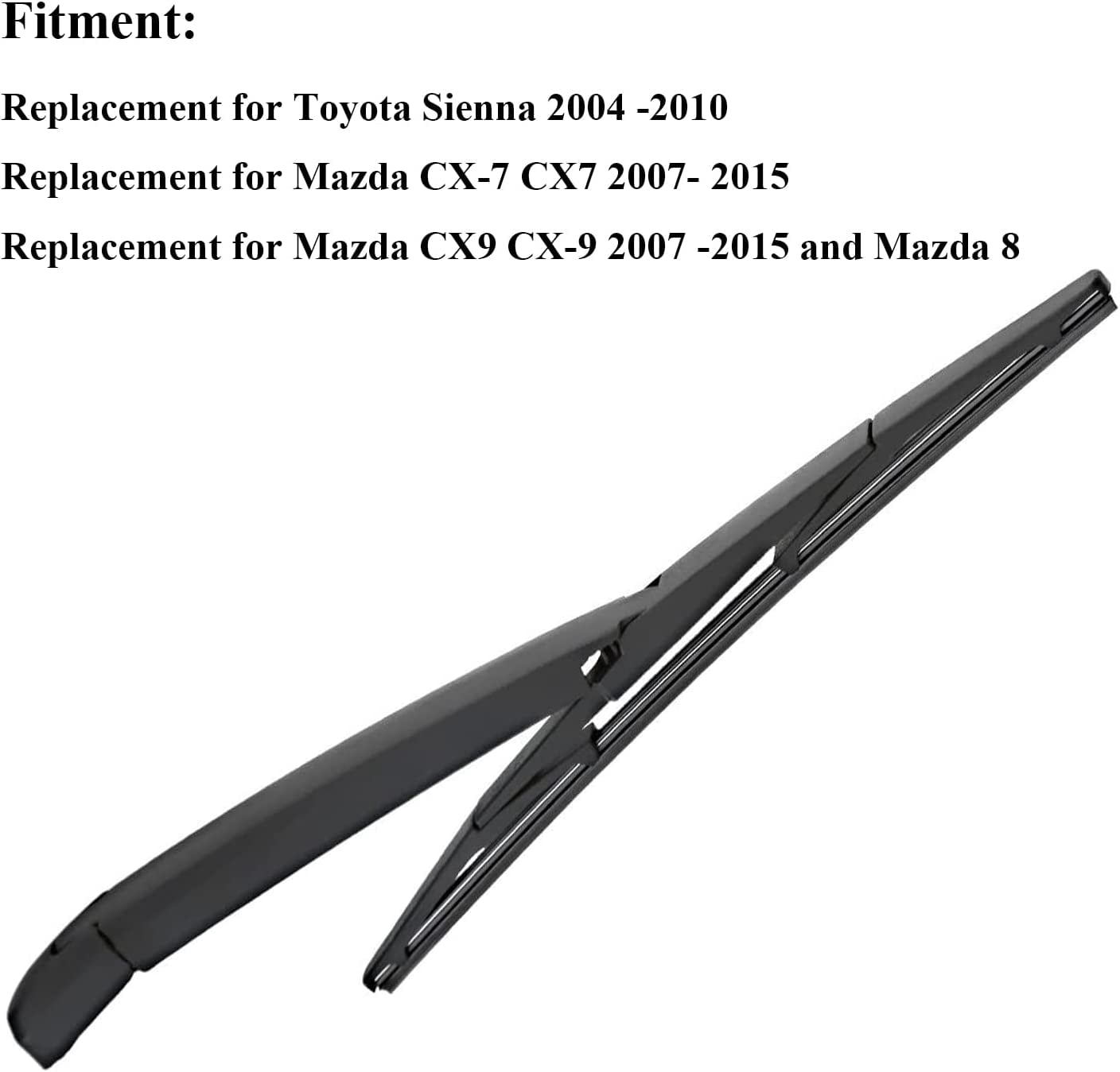 Unique Bargains Rear Windshield Wiper Blade Arm Set 14" for Toyota Sienna 01-05
