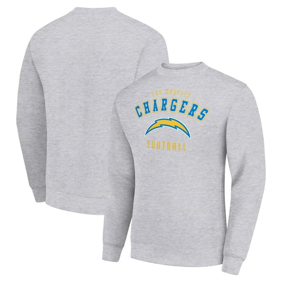 Men's Starter Heather Gray Los Angeles Chargers Team Logo Pullover Sweatshirt