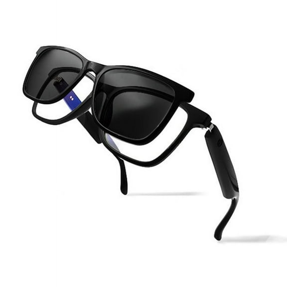 Magnetic Smart Glasses with Blue Light Filtering & Polarized Lenses Voice Assistant, UV400 Protection Polarized Gray