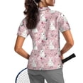 thumbnail image 2 of Whosucclay Rabbit Cherry Blossom Lightweight Golf Shirt, Polyester Golf Polo Tops Moisture Wicking Quick Dry Tennis Shirts for Hiking Outdoor Sports Shopping Size XX-Large, 2 of 10