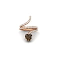 thumbnail image 1 of Bague Contournée Enveloppante en Forme de Cœur 7 mm Quartz Fumé Vermeil Rose Argent 925 Bagues pour Femmes, 1 of 4