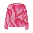 thumbnail image 4 of VALMASS Chandails en Molleton de la Saint-Valentin pour Femmes Manches Longues Col Rond Décontracté Mode Ample Blouses (TG, Rose-D), 4 of 4