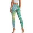 thumbnail image 2 of COEQINE Full-Length Yoga Pants for Women with Pockets High Waisted Tummy Control 4-Way Stretch Athletic Leggings Buttery Soft No See Through Tights, Light Green Gradient Mermaid Scales, L, 2 of 7
