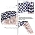 thumbnail image 3 of 150 piezas de adornos para tartas con banderas de competición, decoración creativa de madera para tartas, color blanco y negro, 3 of 7