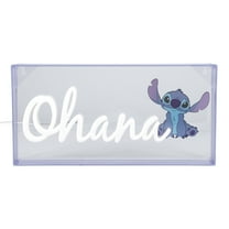 Disney Stitch Ohana LED Neon Light, 15cm (5.9") x 30cm (11.8") Official Licensed Gift