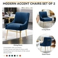 thumbnail image 2 of SEYNAR Modern Glam Pleated Velvet Dining Chair Set of 2, Tufted Upholstered Side Accent Kitchen Chair for Living Room(Navy Blue), 2 of 5