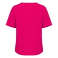 thumbnail image 4 of Pxiakgy Women’S Short Sleeve Henley T Shirts Women's Fashion Casual Solid Color Button Short Sleeve Top T Shirt Button Down Loose Fit Tops V Neck Ribbed Knit Shirts Hot Pink S, 4 of 7