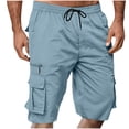 thumbnail image 2 of Sheghy Mens Cargo Shorts 100%Cotton Men Casual Fashion Solid Shorts with Multi-pocket Elastic Waist Cargo Pants Short Pants, 2 of 9