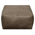 thumbnail image 7 of Java Pouf 22" Upholstered in Genuine Leather in Gray and Contrast Stitching, 7 of 7