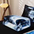 thumbnail image 5 of Homewish Yin Yang Black White Wolf Print Zipper Twin Comforter Sets with Fitted Sheet and 2 Pillowcases,Cloudy Sky Zipper Bedding Set For Men And Women,Reversible,4-Piece, 5 of 7