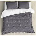 thumbnail image 1 of Space Duvet Cover Set Queen Size, Surface of an Asteroid Planet Pattern with Huge Crater Spots and Circles Universe Theme, Decorative 3 Piece Bedding Set with 2 Pillow Shams, Dimgrey, by Ambesonne, 1 of 3