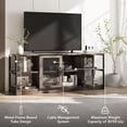 thumbnail image 3 of GAOMON Country Style TV Stand for 55/65/75 Inch TVs, Farmhouse Entertainment Center with Open Shelves & Mesh Doors, Rustic Media Console Cabinet for Living Room, Rustic Oak, 3 of 8