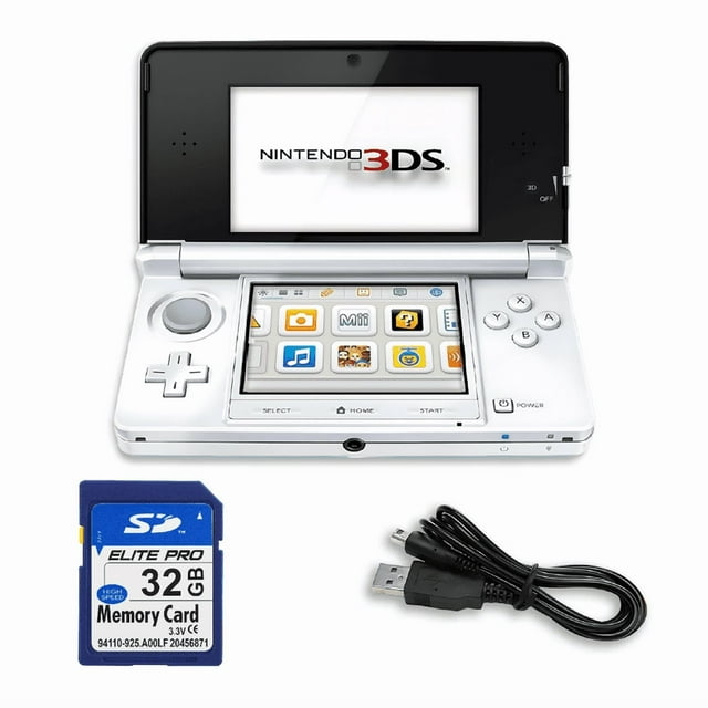 Nintendo - 3DS Game Console with RetroFam 32GB SD - Ice White (Refurbished)