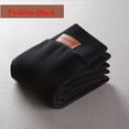 thumbnail image 6 of With Leather Patch Women Girl Thick Soft High Waisted Winter Leggings Fleece Lined Leggings Fluffy Leggings Thermal Leggings GREY 2XL, 6 of 8