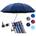 thumbnail image 1 of Beach Umbrella with Clamp, 360 ° Adjustable UPF50+ Umbrellas for Beach Chair(Chair Not Included), 1 of 10