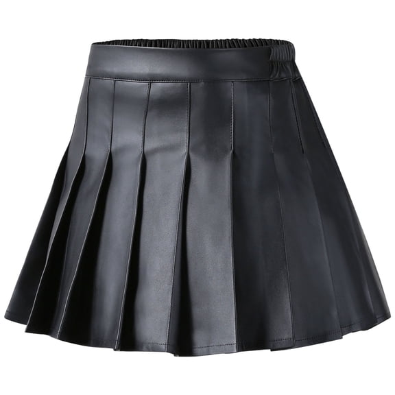 Staki Girls Pleated Skirt Girls Uniform Skirts Pleated Uniform Tennis Skort for Toddler Girl 2-9Y 10-16Y(Black,9-10 Years)