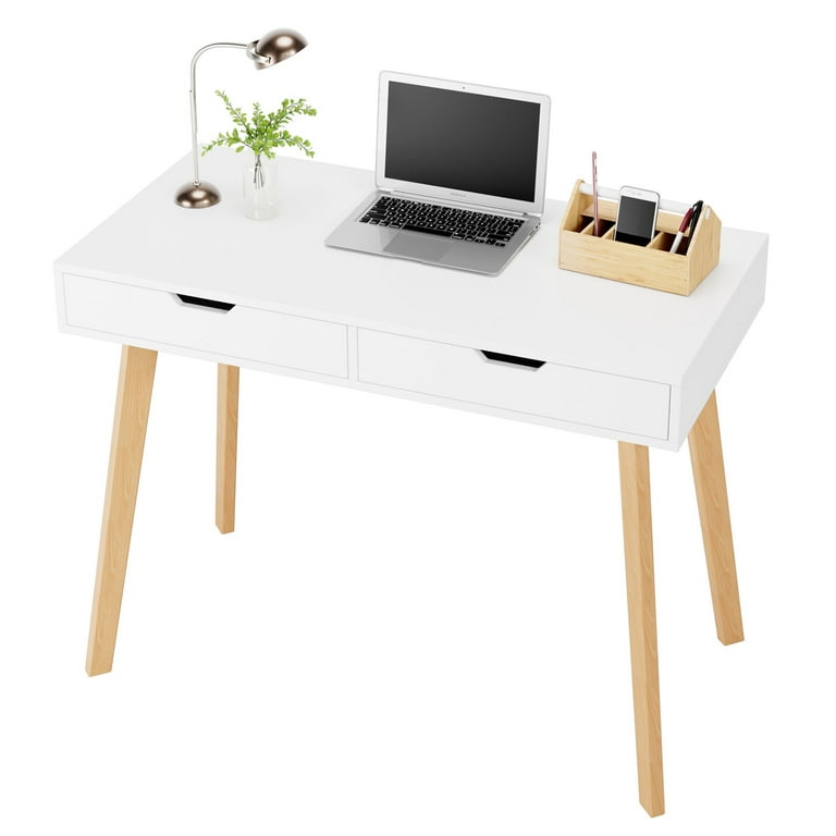 HOMIDEC Computer Desk, Office Work Desk for student and worker, Writing  Desk with drawer and Headphone Hook, Laptop Table with shelves, Modern  Style Desks for Bedroom, Home, Office(120x60x75cm) – BigaMart