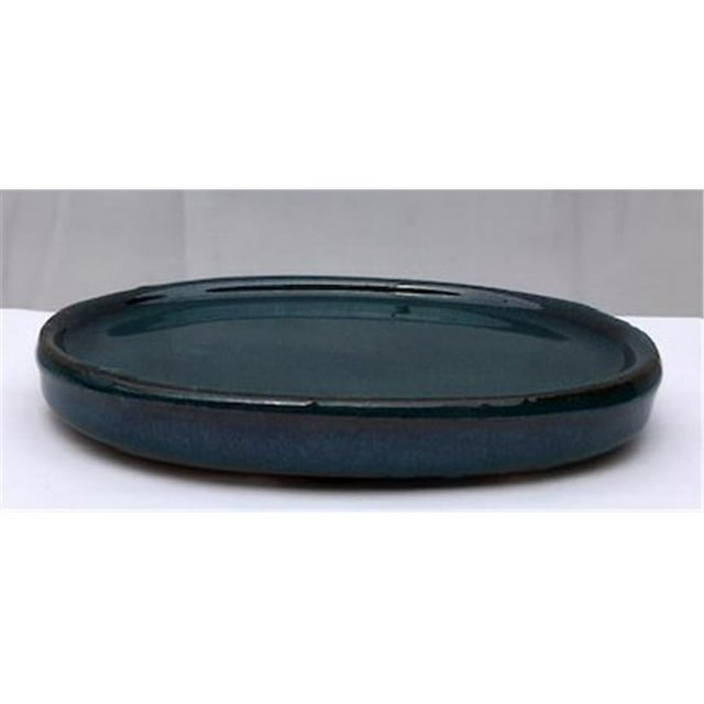 Bonsai Boy T1009 Ceramic Humidity & Drip Tray, Blue Oval