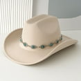 thumbnail image 2 of Western Cowboy Hat For Men And Women Turquoise Bohemian Wide Brim Design Party Hat With Chain Fashionable Unisex Accessory, 2 of 4