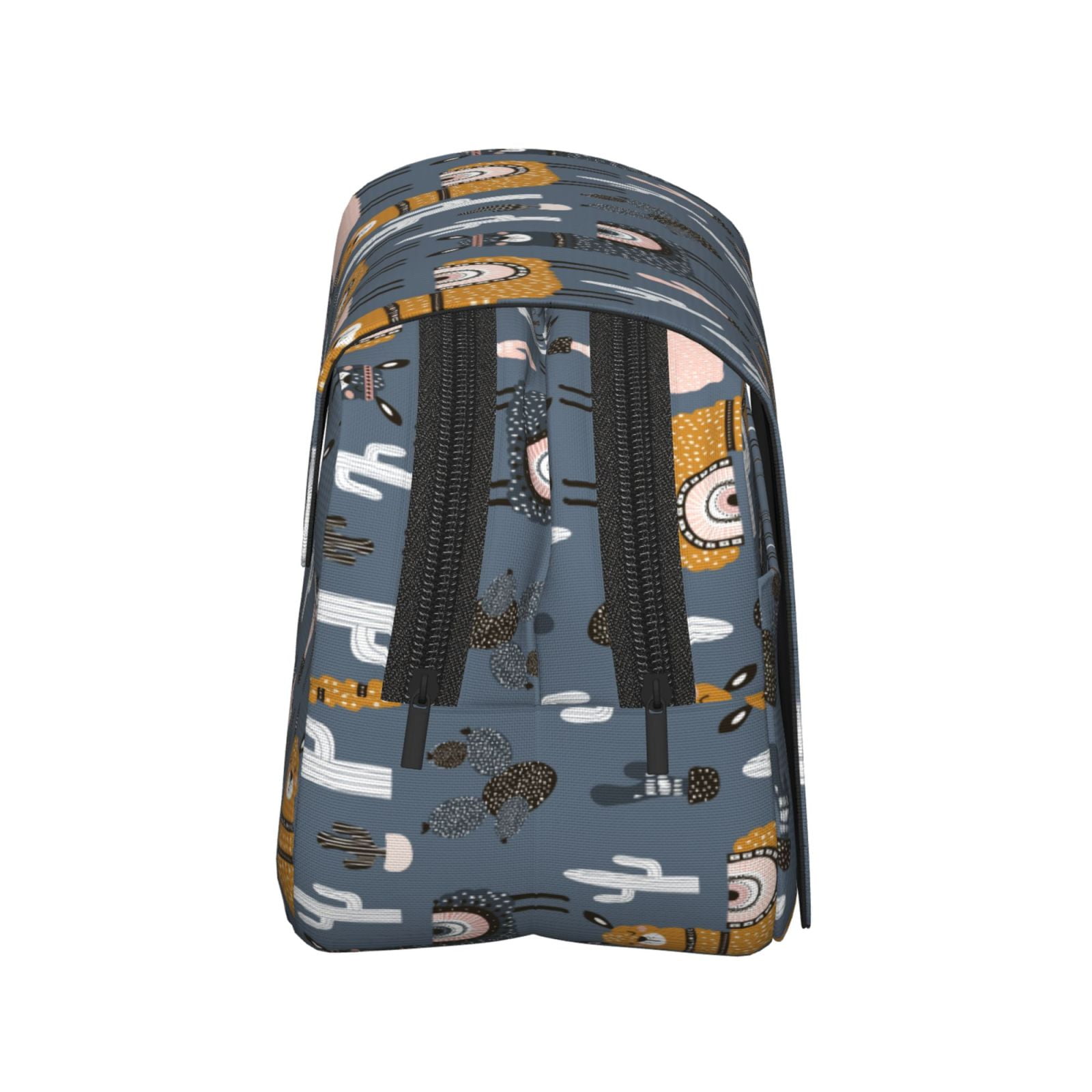 Rateoe Llama and Cactus Pattern Double Clamshell Pen Case, Storage Organizer with Two Zipper Compartments– Holds Up to 50 Pencils & Pens