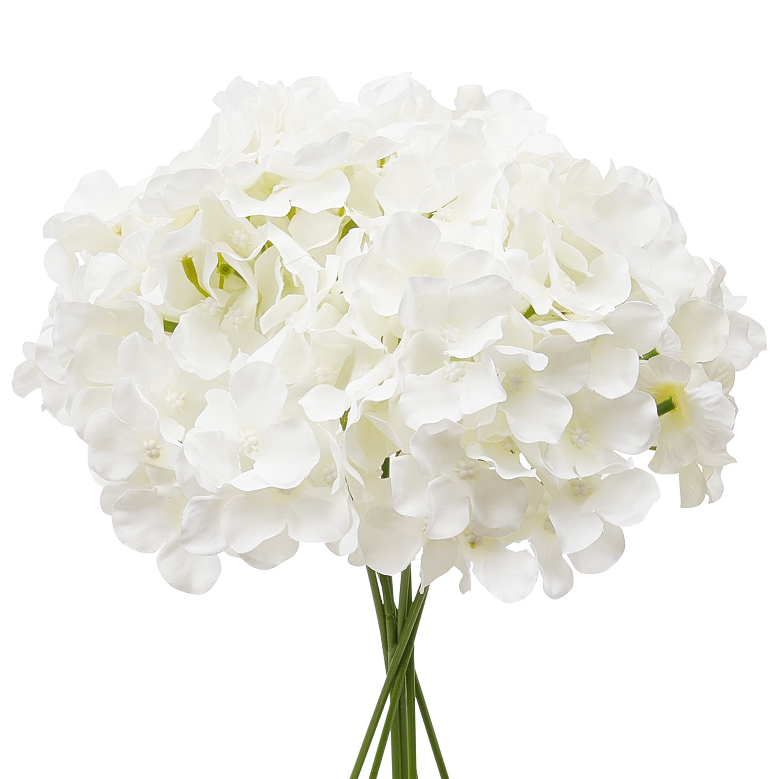 VEVOR Artificial Flowers, 65 pcs Real Looking White Silk Fake Hydrangea Bulk, White Faux Bridal Shower with Stems for DIY Wedding Bouquets, Home Centerpieces Arrangements, Party Tables Decorations