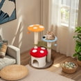 thumbnail image 2 of Gymax Cute Mushroom Cat Tree 35'' Tall Cat Tower w/ Sisal Scratching Posts Cat Condo, 2 of 10