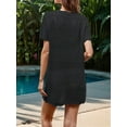 thumbnail image 5 of Swimsuit Cover Up for Women 2025 Crochet Bathing Suit Swimwear Mesh Knit Beach Dress Summer Clothes Black L, 5 of 8