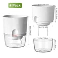 thumbnail image 2 of IWNTWY 5.7" Self Watering Pots, 4 Pack Plastic Planters with Deep Reservoir and Wicking Rope for Indoor Outdoor Garden Plants and Flowers, White, 2 of 10