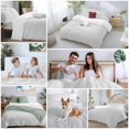thumbnail image 6 of White Burlap Texture Duvet Cover Set, Farmhouse Vintage White Soft Duvet Cover Full Size Bedding Set 4 Pieces, 1 Quiltcover and 2 Pillowcases with Zipper, 1 Bed Sheet for All Seasons, 6 of 9