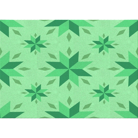 Ahgly Company Indoor Rectangle Patterned Jade Green Area Rugs, 2' x 4'