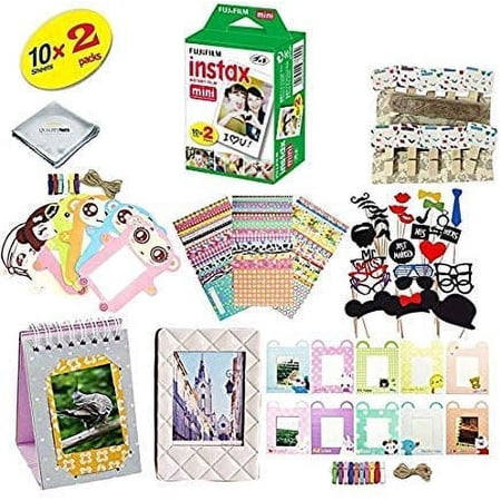 UPC: 0718771298716 | Fujifilm instax mini 8 Camera Accessory KIT includes – Fuji Instant Film 20 SHEETS + Premium Over 60 PCS bundle for fujifilm instax mini 8 Films