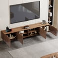 thumbnail image 2 of Mid Century Modern TV cabinet for 70-inch TV, TV table with large storage space, TV cabinet Media console for living room and bedroom, 240 cm, walnut color (94.48inch), 2 of 9