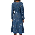 thumbnail image 5 of BOMYJESK Summer Dresses for Women 2026 Long Sleeve Lightweight Breathable a Line Dress Hugging Slim Beach Trendy Casual Work Dresses Dark Blue S, 5 of 5