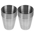 thumbnail image 4 of Copa de vino de acero inoxidable de 10 piezas Copa de almacenamiento de vino de metal portátil al aire libre para acampar fiesta de barbacoa (plata), 4 of 6