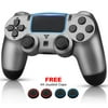 Wireless Game Controller Bluetooth Gamepad Compatible with PS4 Console (Steel Black)