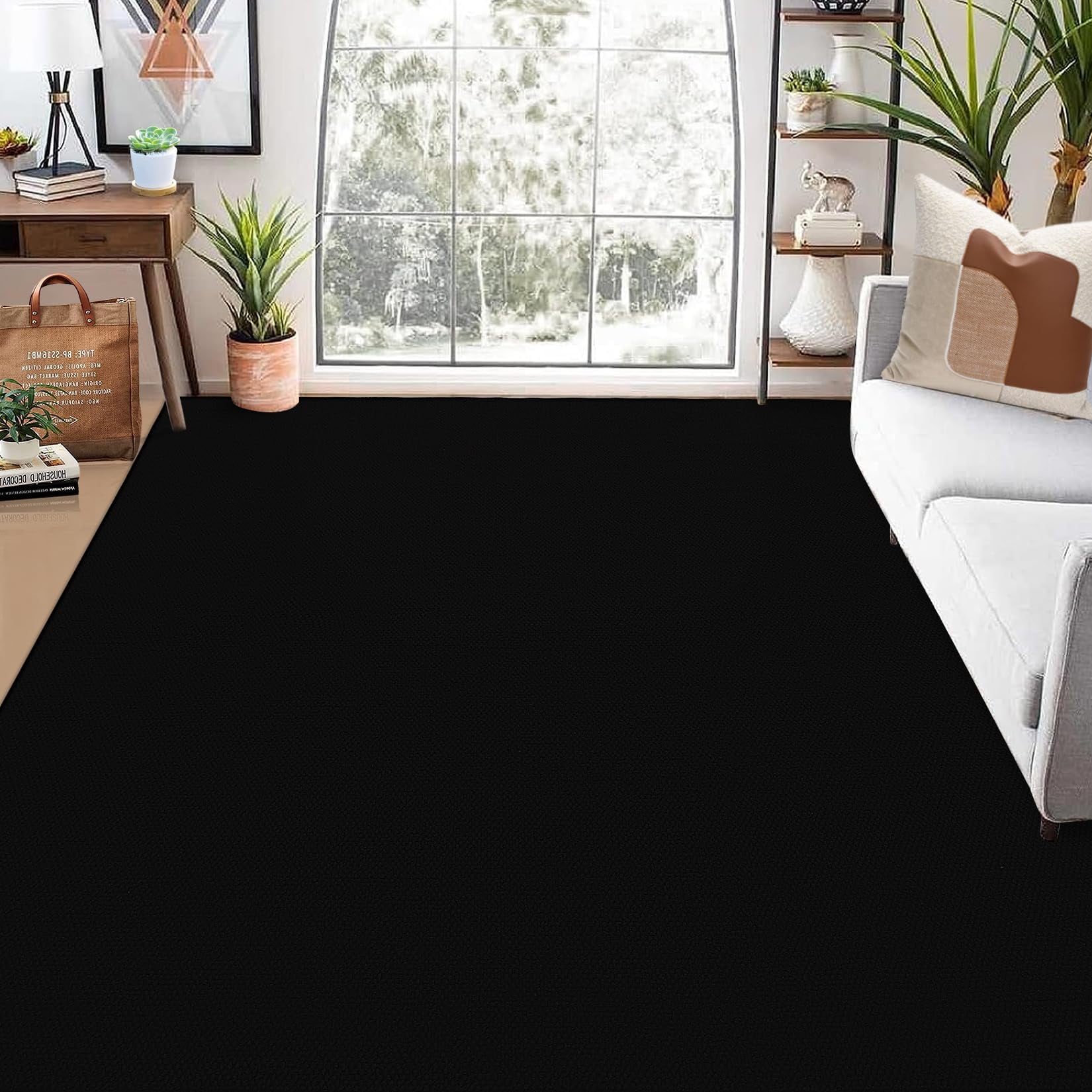 Rugs for Living Room,Area Rug Washable Rugs for Living Room Bedroom Office Nursery Modern Solid Area Rug Contemporary Minimalism Rug Low Pile Neutral Soft Rug Non Slip Farmhouse Floor Cover