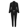 thumbnail image 4 of Meichang Plus Size 2 Piece Women's Blazer Set Solid Lapel Long Sleeve Open Front Suit and Pants Set Elegant Business Cardigan With Pockets, 4 of 6