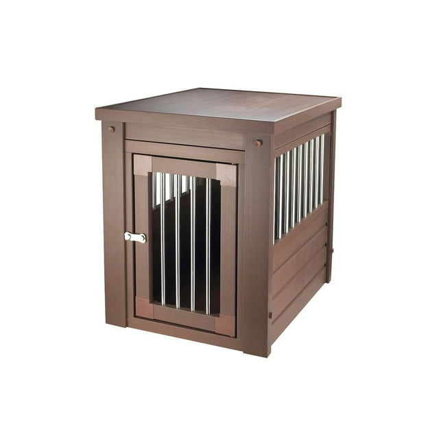 New Age Pet InnPlace Indoor Dog Crate Russet with stainless steel spindles