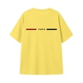 thumbnail image 4 of HJYCHN Chemises pour Filles T-Shirt à Manches Courtes Fendu avec Imprimé de Lettres Col Rond Haut Décontracté pour le Confort Quotidien Hauts Mignons pour Filles Jaune 3-4 Ans, 4 of 4