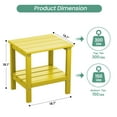 thumbnail image 3 of KINGYES 2-Tier Outdoor Side Table Set of 2, HDPE All Weather Adirondack Small Patio Tables, For Garden Balcony Pool Indoor, Lemon Yellow, 3 of 10