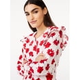 thumbnail image 4 of Free Assembly Women's Button Shoulder Mini Dress with Long Sleeves, 4 of 6