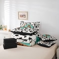thumbnail image 6 of meiyoeat Cow Print Monogram A 7-Piece Twin Bedding For Boys,Western Leopard Initial Bedding Comforter Set,Black Reversible, 6 of 7