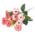 thumbnail image 2 of Artificial Flowers for Outdoors, Fake Flowers, Realistic Fake Wildflowers Artificial Cherry Blossom & Daisy Bouquet Floral Stems for Outdoor Window Box Porch Basket Patio Home Decor Pink Red 1Pcs, 2 of 9