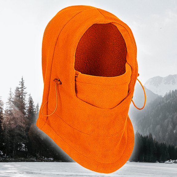 Naierhg Fashion Warm Hats Integrated Ear Breathable Waterproof Thermal Fleece Balaclava Hat Stylish Winter Headwear for Men Women for Winter Black