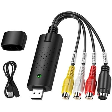 USB 2.0 Video Capture Adapter, VHS VCR USB Video Capture Card to DVD Converter, Support Mac OS X PC Windows 7 8 10 Vista XP